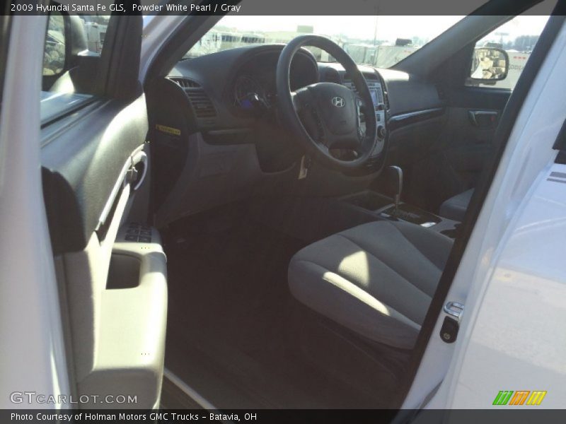 Powder White Pearl / Gray 2009 Hyundai Santa Fe GLS