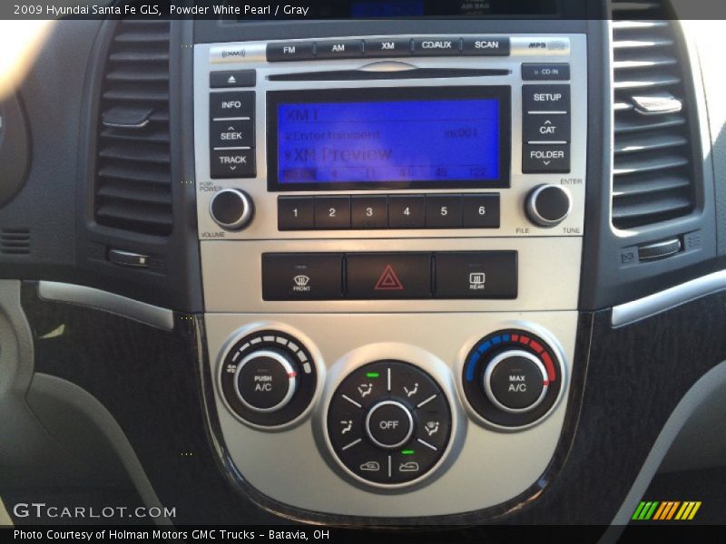 Powder White Pearl / Gray 2009 Hyundai Santa Fe GLS