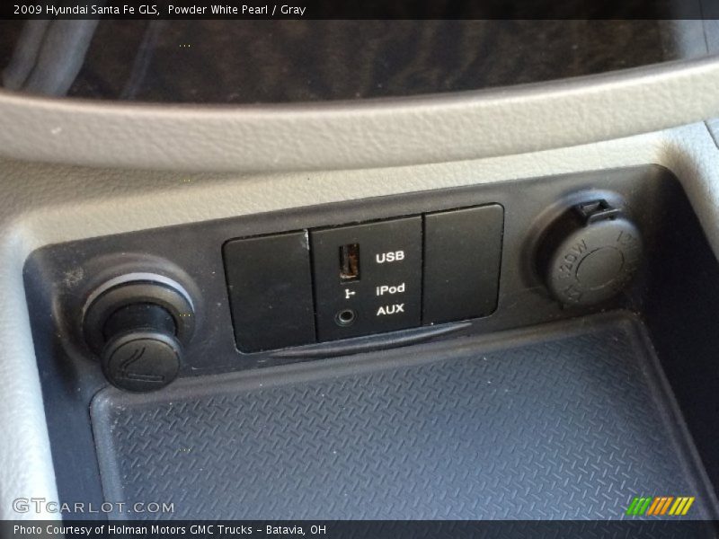 Powder White Pearl / Gray 2009 Hyundai Santa Fe GLS