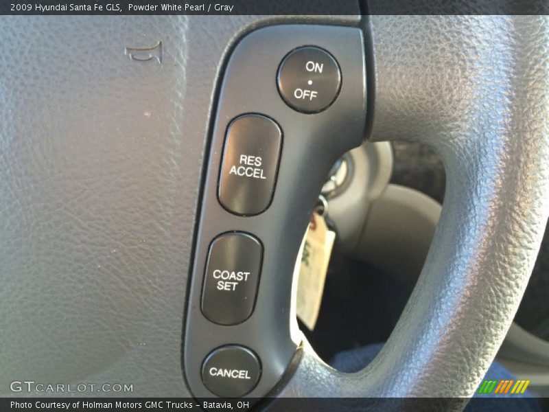 Powder White Pearl / Gray 2009 Hyundai Santa Fe GLS