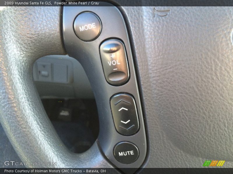 Powder White Pearl / Gray 2009 Hyundai Santa Fe GLS