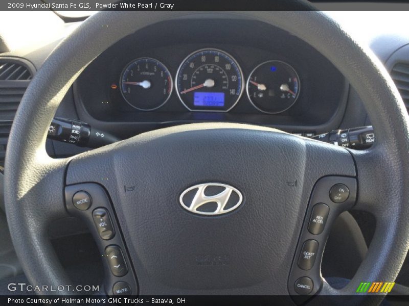 Powder White Pearl / Gray 2009 Hyundai Santa Fe GLS