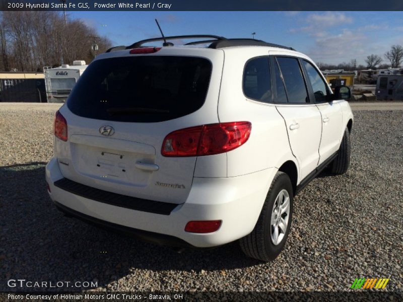 Powder White Pearl / Gray 2009 Hyundai Santa Fe GLS