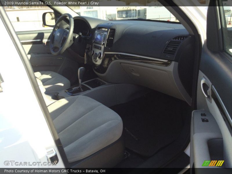 Powder White Pearl / Gray 2009 Hyundai Santa Fe GLS