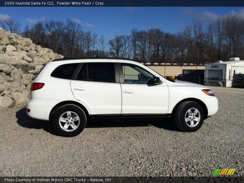 Powder White Pearl / Gray 2009 Hyundai Santa Fe GLS