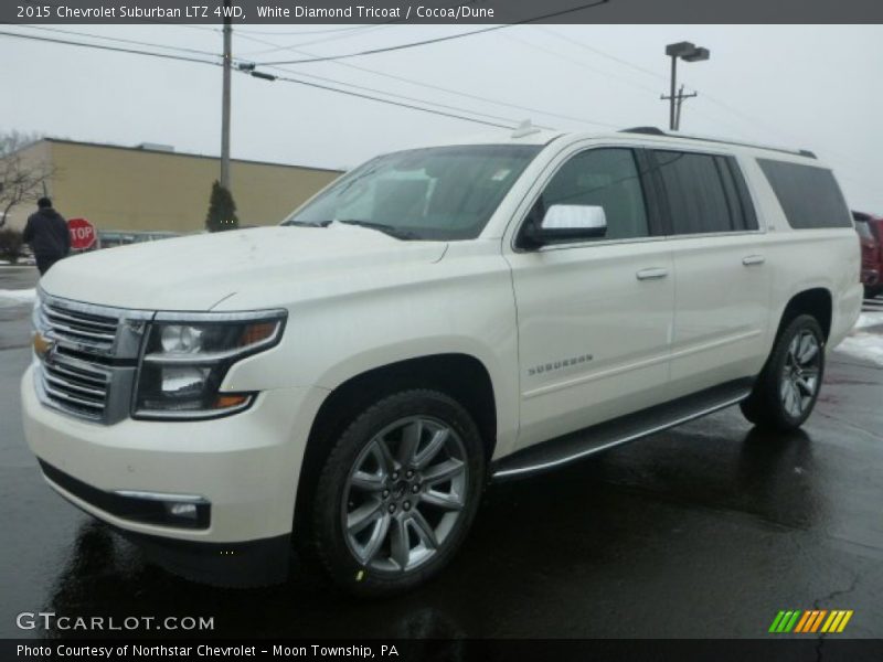 White Diamond Tricoat / Cocoa/Dune 2015 Chevrolet Suburban LTZ 4WD