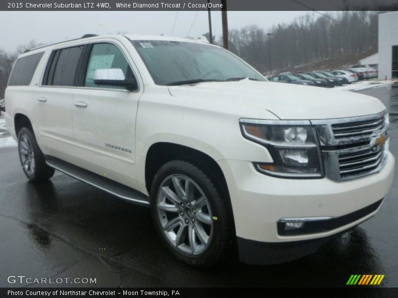 White Diamond Tricoat / Cocoa/Dune 2015 Chevrolet Suburban LTZ 4WD