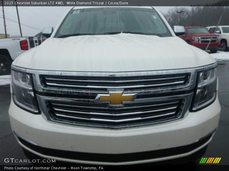 White Diamond Tricoat / Cocoa/Dune 2015 Chevrolet Suburban LTZ 4WD