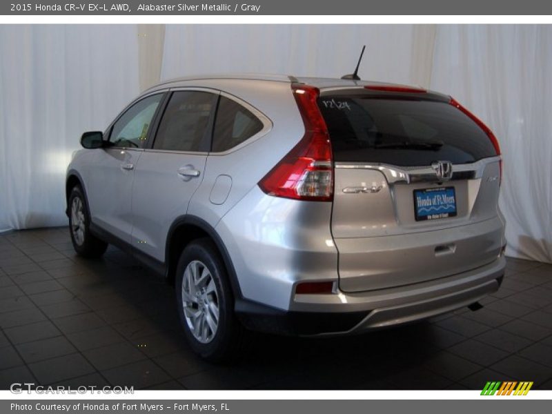 Alabaster Silver Metallic / Gray 2015 Honda CR-V EX-L AWD