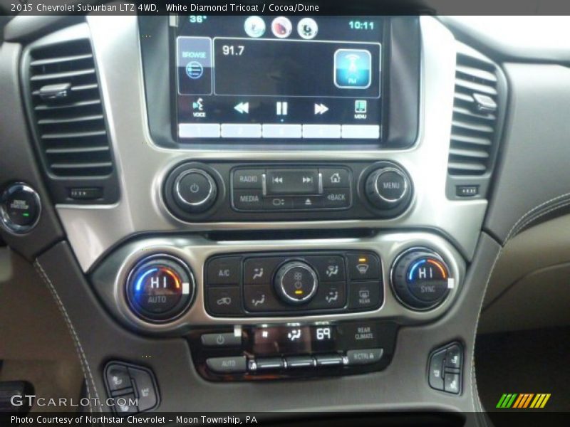 White Diamond Tricoat / Cocoa/Dune 2015 Chevrolet Suburban LTZ 4WD
