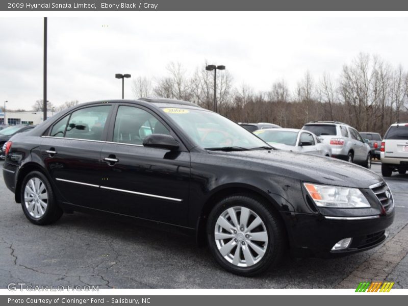 Ebony Black / Gray 2009 Hyundai Sonata Limited
