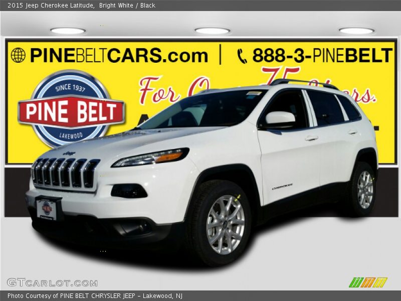 Bright White / Black 2015 Jeep Cherokee Latitude