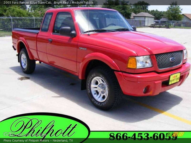 Bright Red / Medium Pebble 2003 Ford Ranger Edge SuperCab