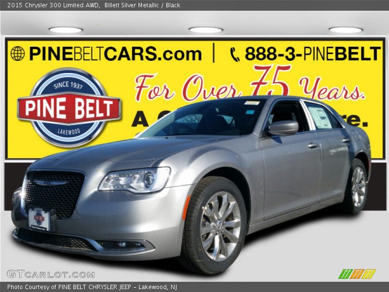 Billett Silver Metallic / Black 2015 Chrysler 300 Limited AWD