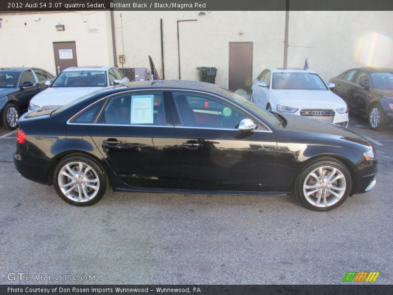 Brilliant Black / Black/Magma Red 2012 Audi S4 3.0T quattro Sedan