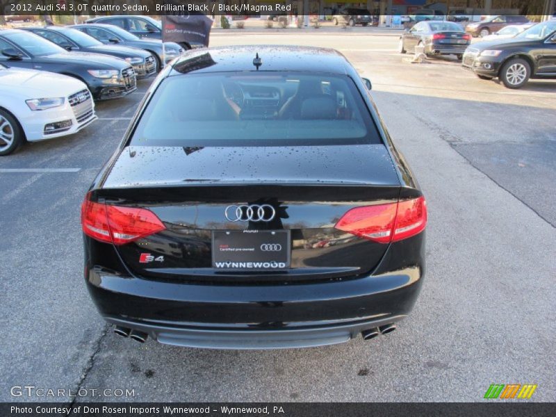 Brilliant Black / Black/Magma Red 2012 Audi S4 3.0T quattro Sedan