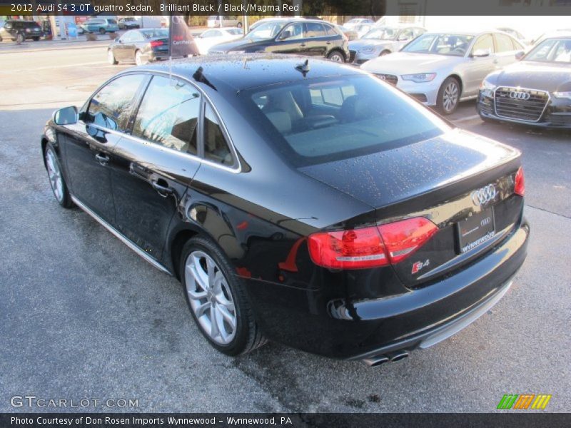 Brilliant Black / Black/Magma Red 2012 Audi S4 3.0T quattro Sedan