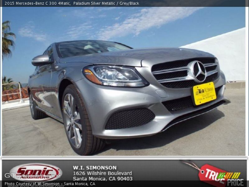 Paladium Silver Metallic / Grey/Black 2015 Mercedes-Benz C 300 4Matic