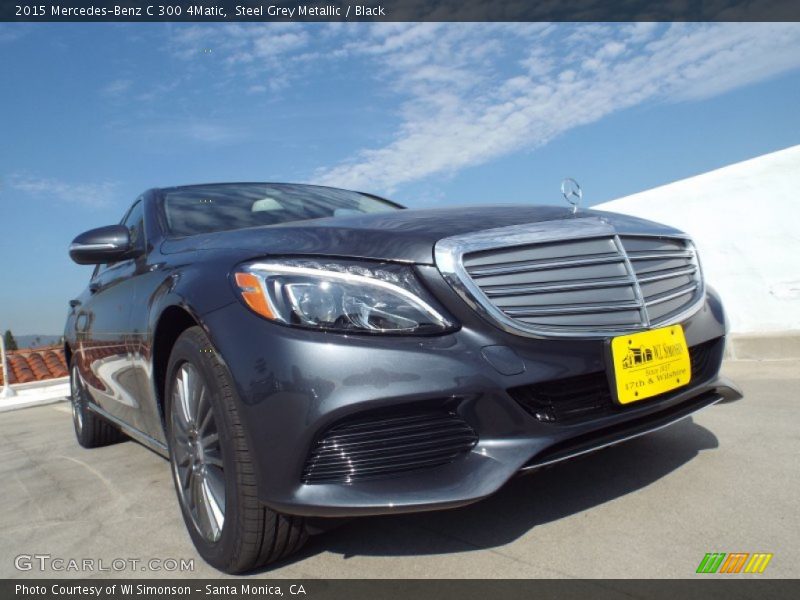 Steel Grey Metallic / Black 2015 Mercedes-Benz C 300 4Matic