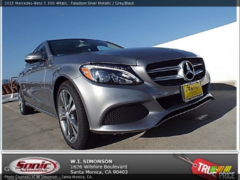 Paladium Silver Metallic / Grey/Black 2015 Mercedes-Benz C 300 4Matic