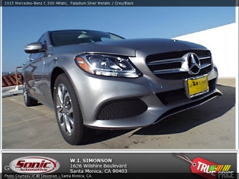 Paladium Silver Metallic / Grey/Black 2015 Mercedes-Benz C 300 4Matic