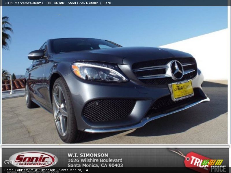 Steel Grey Metallic / Black 2015 Mercedes-Benz C 300 4Matic