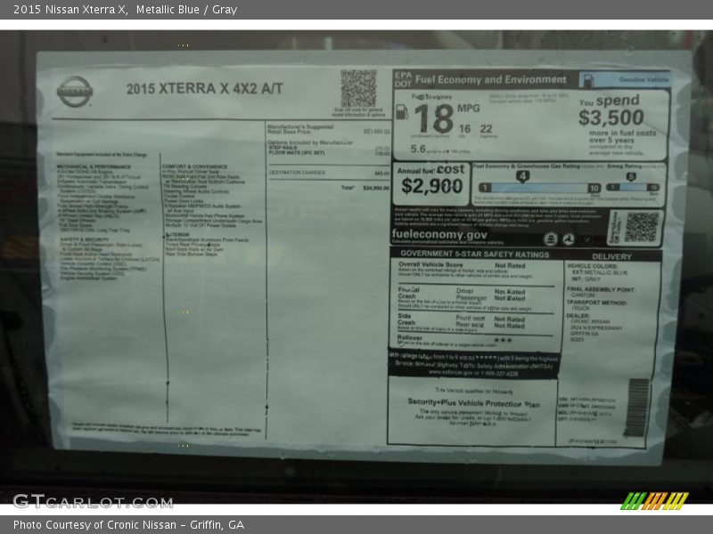  2015 Xterra X Window Sticker