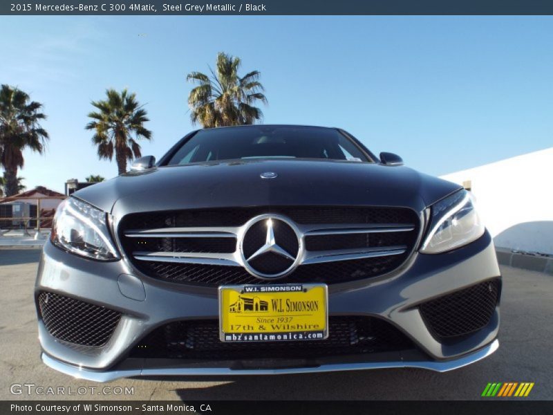 Steel Grey Metallic / Black 2015 Mercedes-Benz C 300 4Matic