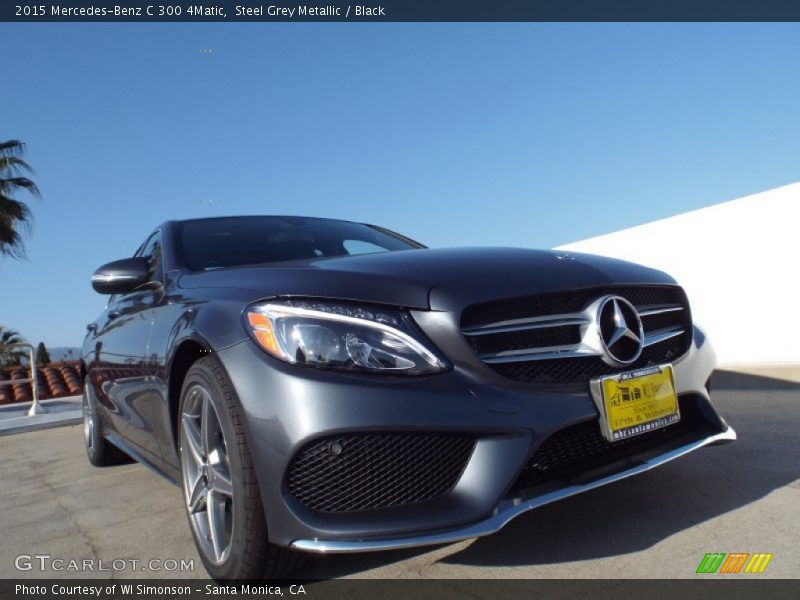 Steel Grey Metallic / Black 2015 Mercedes-Benz C 300 4Matic