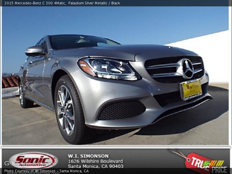 Paladium Silver Metallic / Black 2015 Mercedes-Benz C 300 4Matic