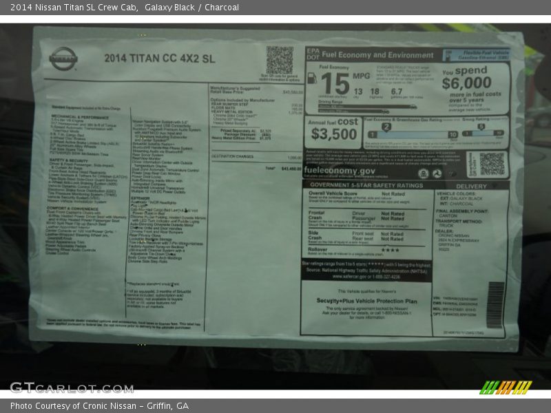 Galaxy Black / Charcoal 2014 Nissan Titan SL Crew Cab