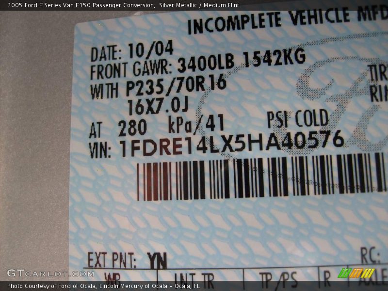 Silver Metallic / Medium Flint 2005 Ford E Series Van E150 Passenger Conversion