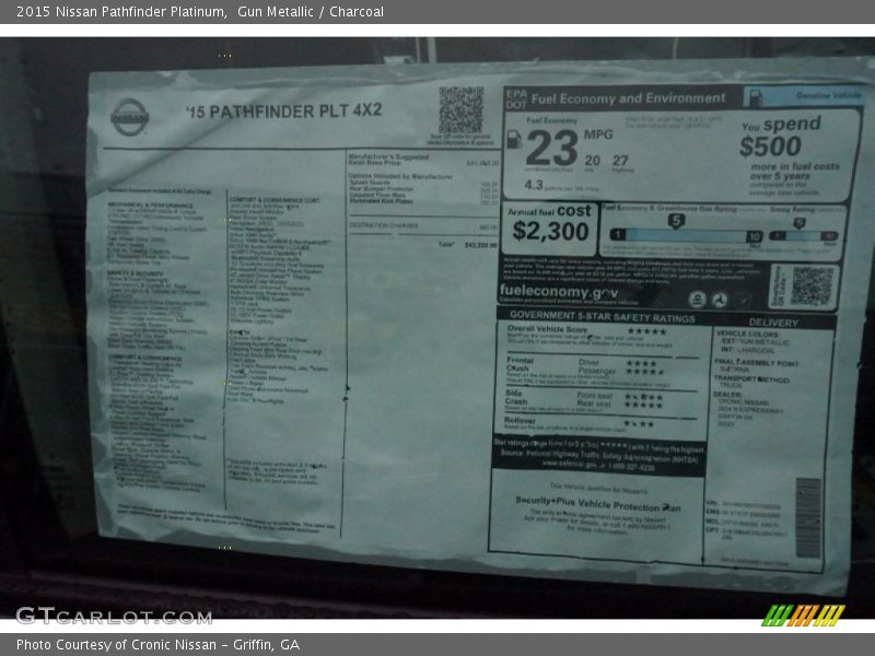 Gun Metallic / Charcoal 2015 Nissan Pathfinder Platinum