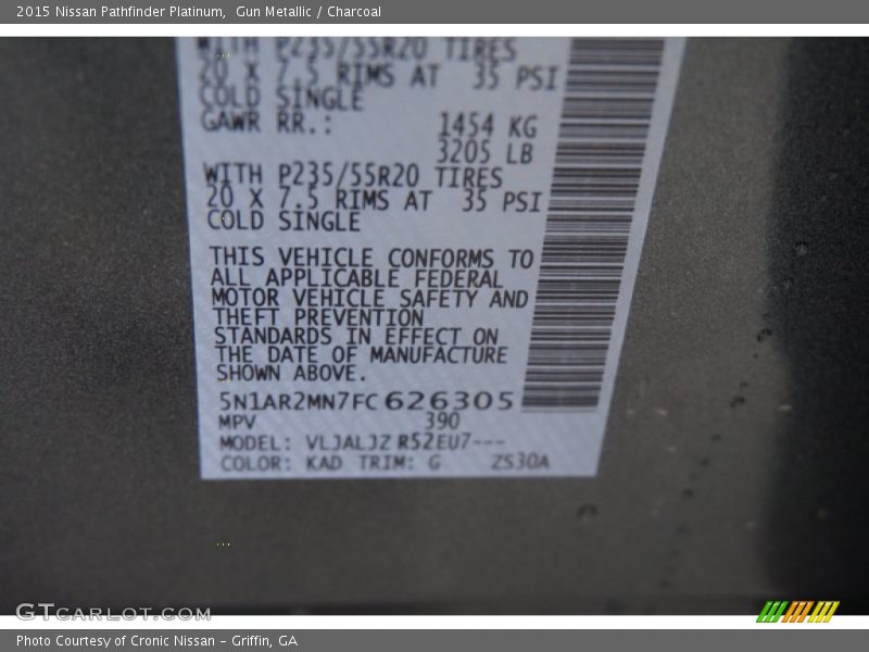 Gun Metallic / Charcoal 2015 Nissan Pathfinder Platinum