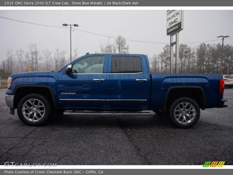 Stone Blue Metallic / Jet Black/Dark Ash 2015 GMC Sierra 1500 SLT Crew Cab