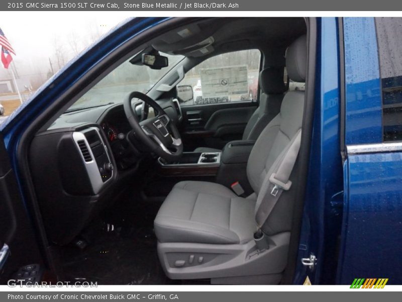 Stone Blue Metallic / Jet Black/Dark Ash 2015 GMC Sierra 1500 SLT Crew Cab