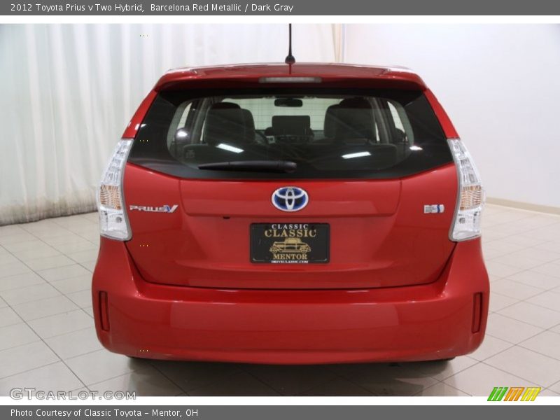 Barcelona Red Metallic / Dark Gray 2012 Toyota Prius v Two Hybrid