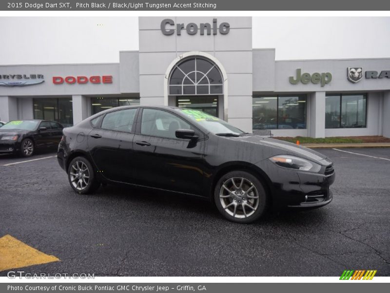 Pitch Black / Black/Light Tungsten Accent Stitching 2015 Dodge Dart SXT