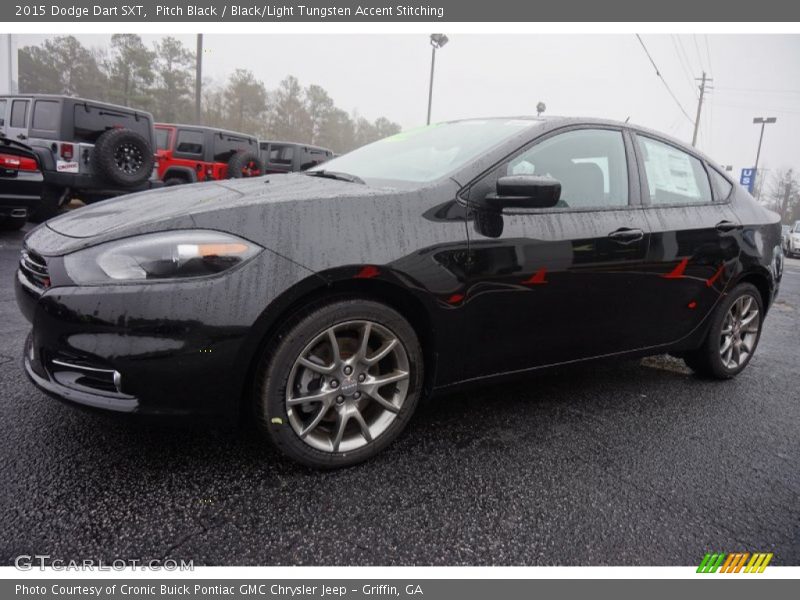 Pitch Black / Black/Light Tungsten Accent Stitching 2015 Dodge Dart SXT