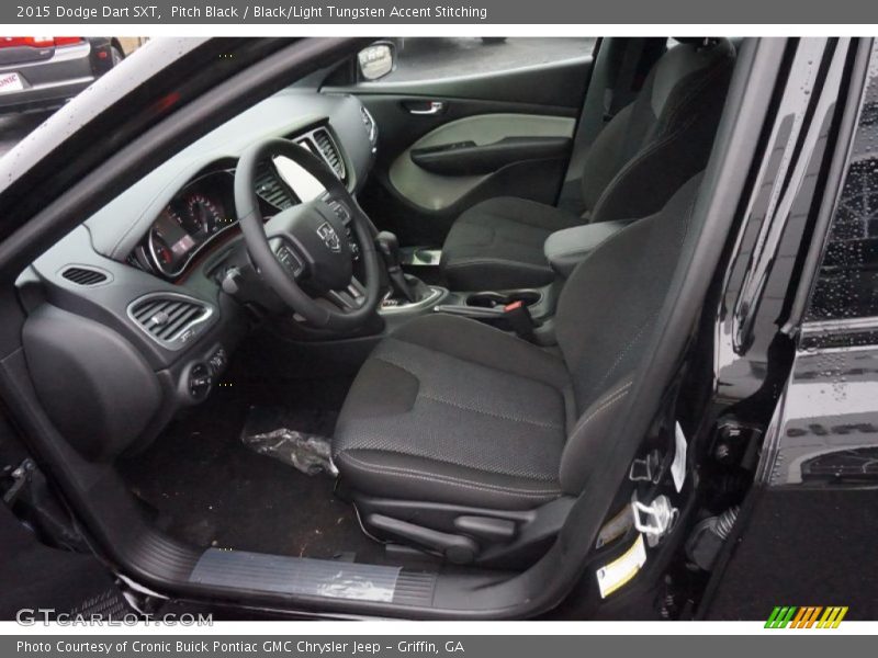 Pitch Black / Black/Light Tungsten Accent Stitching 2015 Dodge Dart SXT