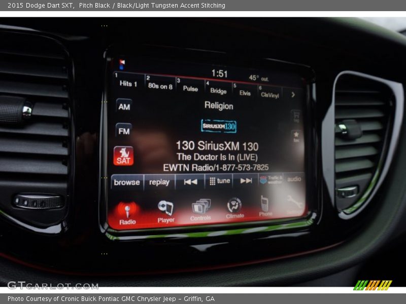 Pitch Black / Black/Light Tungsten Accent Stitching 2015 Dodge Dart SXT