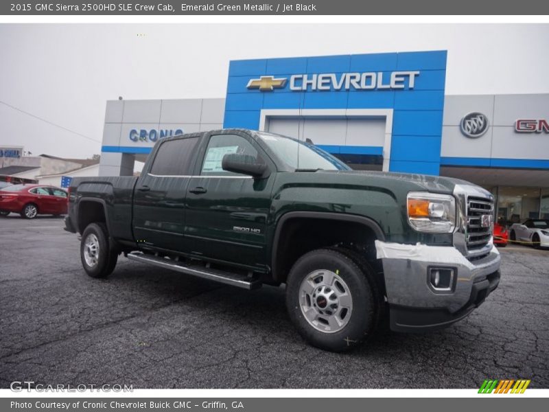 Emerald Green Metallic / Jet Black 2015 GMC Sierra 2500HD SLE Crew Cab