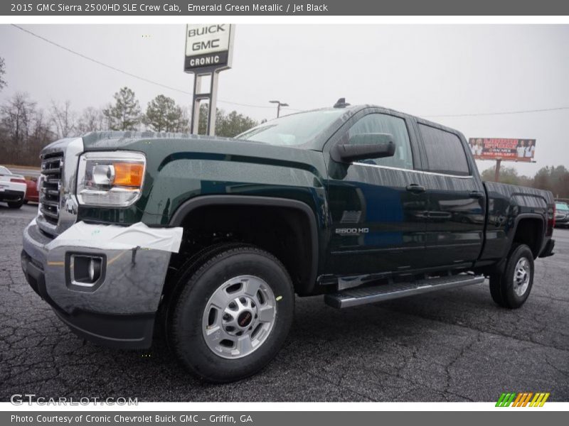 Emerald Green Metallic / Jet Black 2015 GMC Sierra 2500HD SLE Crew Cab