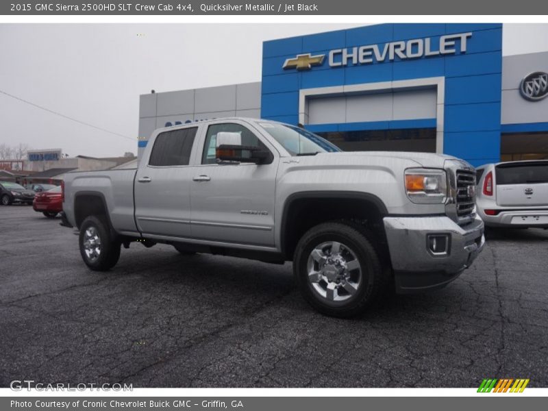 Quicksilver Metallic / Jet Black 2015 GMC Sierra 2500HD SLT Crew Cab 4x4