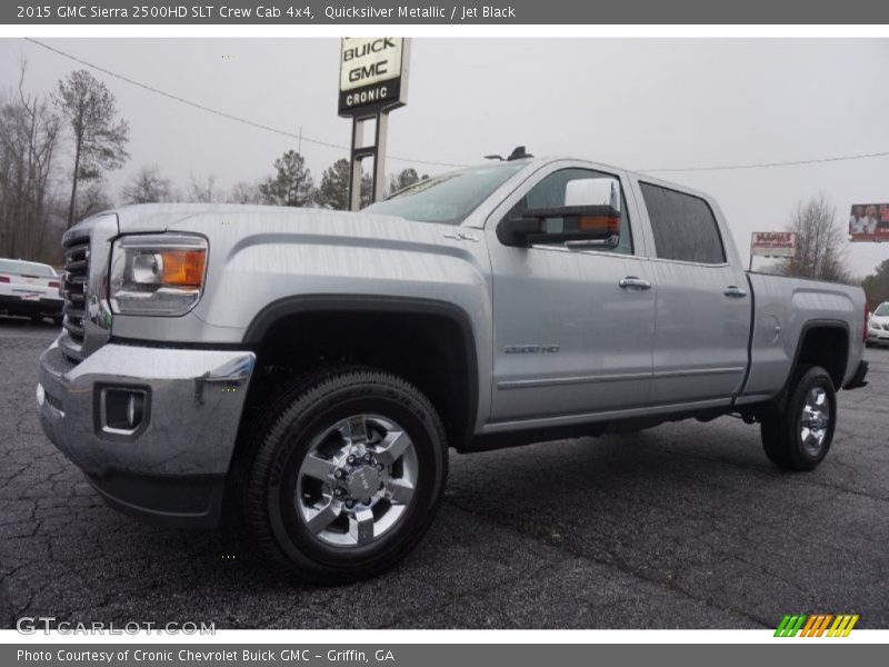 Quicksilver Metallic / Jet Black 2015 GMC Sierra 2500HD SLT Crew Cab 4x4