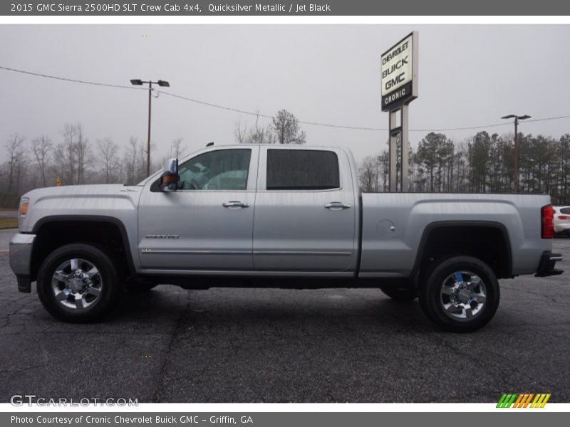 Quicksilver Metallic / Jet Black 2015 GMC Sierra 2500HD SLT Crew Cab 4x4
