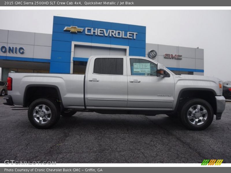 Quicksilver Metallic / Jet Black 2015 GMC Sierra 2500HD SLT Crew Cab 4x4