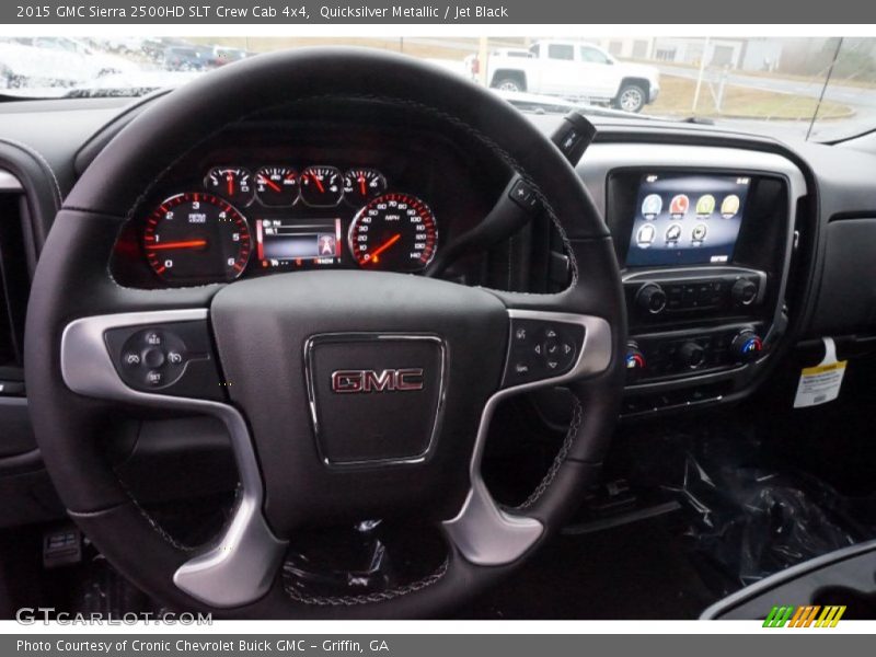 Quicksilver Metallic / Jet Black 2015 GMC Sierra 2500HD SLT Crew Cab 4x4