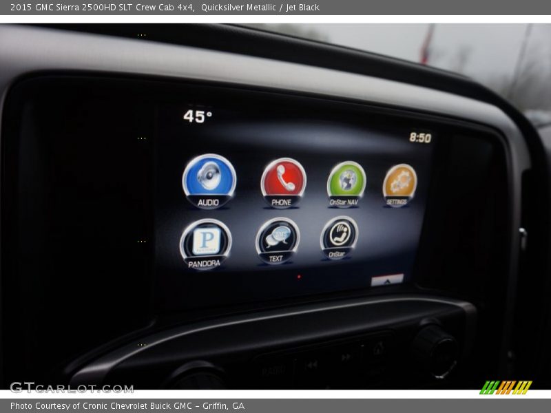 Quicksilver Metallic / Jet Black 2015 GMC Sierra 2500HD SLT Crew Cab 4x4