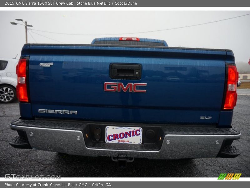 Stone Blue Metallic / Cocoa/Dune 2015 GMC Sierra 1500 SLT Crew Cab